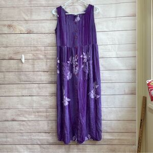 VINTAGE GO FISH BATIK MAXI DRESS‎ IN PURPLE